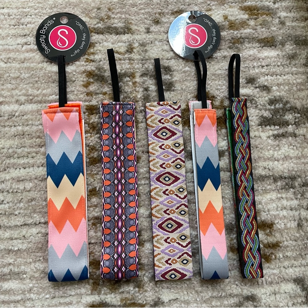 Set of (5) Sweaty Bands headbands